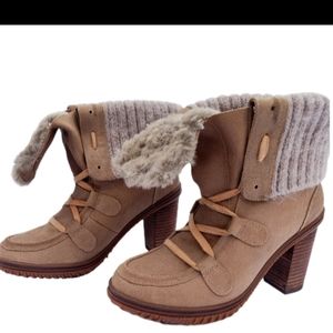 NEW! Womens 7 PAJAR Genie Fur Lined Insulated Leather Suede Lace Up Winter Boots